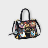 3D Flower Handbags Black