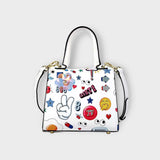 3D Flower Handbags White